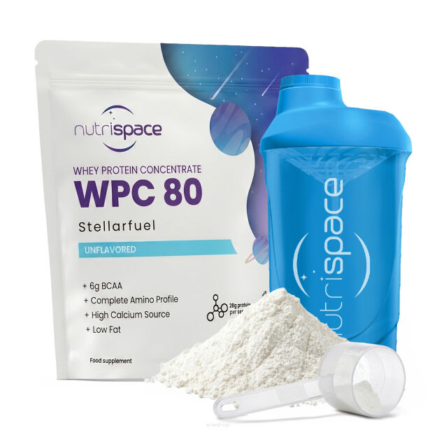 Zestaw nutrispace Czysta Odżywka Białko WPC 80 Koncentrat 1050g + Shaker
