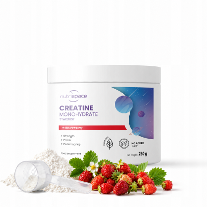 Kreatyna Monohydrat 250g Poziomkowa Siła Mięśnie Moc nutrispace Stardust