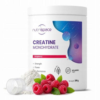 Kreatyna Monohydrat 500 g Malina Siła Mięśnie Moc nutrispace