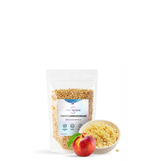 Brzoskwinia Liofilizowana Grys 0-6mm 100% Naturalne nutrispace 50 g