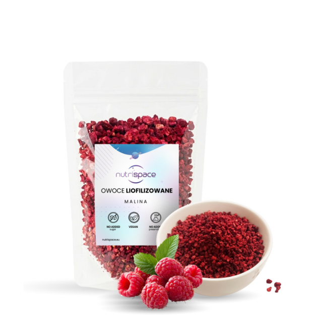 Malina Liofilizowana Grys 100% Naturalna nutrispace 200 g