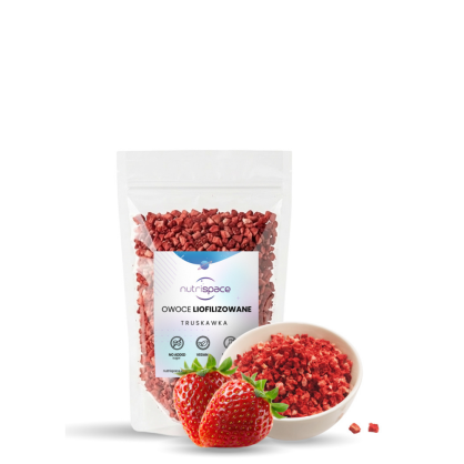 Truskawka Liofilizowana Grys 0-6mm 100% Naturalne nutrispace 100g