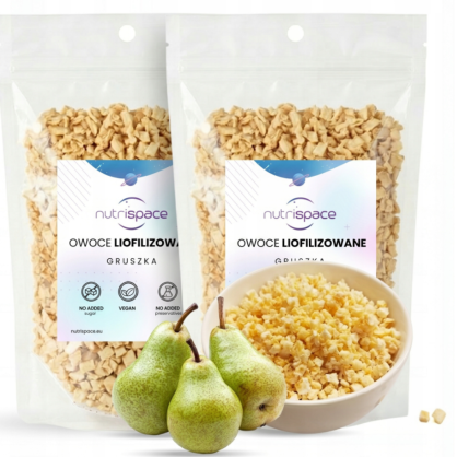 Owoce liofilizowane grys Gruszka 150g zestaw 100g+50g do owsianki deserów