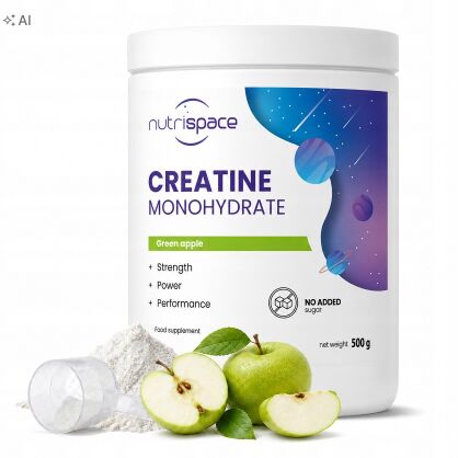 Kreatyna Monohydrat 500 g Zielone Jabłko Siła Mięśnie Moc nutrispace