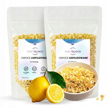 Owoce liofilizowane grys Cytryna ze skórką 150g zestaw 100g+50g do owsianki