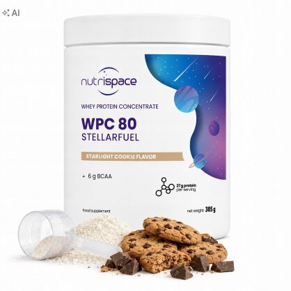 Białko WPC 80 Nutrispace Ciasteczkowy Koncentrat Białka Serwatki 385g BCAA
