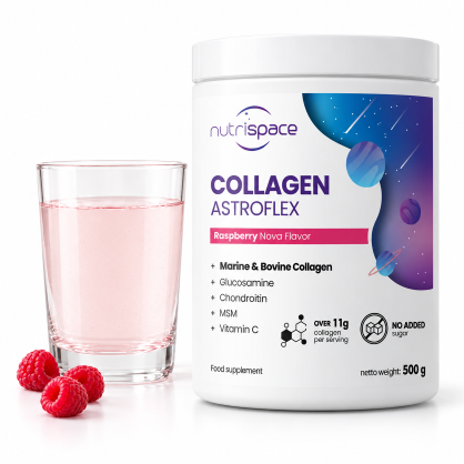 Kolagen na Stawy Wołowy Rybi 11422 mg Glukozamina Chondroityna MSM Malina 500 g Nutrispace