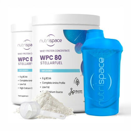 Zestaw Odżywka Białko nutrispace WPC 80 100% Naturalna 2x 385g + Shaker