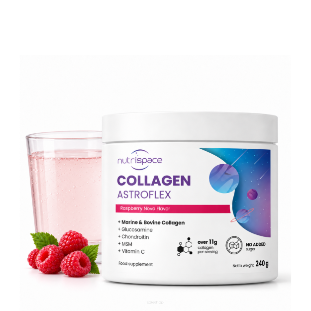 Kolagen na Stawy Wołowy Rybi 11422 mg Glukozamina Chondroityna MSM Malina 240 g Witam C