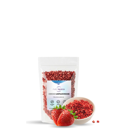 Truskawka Liofilizowana Grys 0-6mm 100% Naturalne nutrispace 50 g