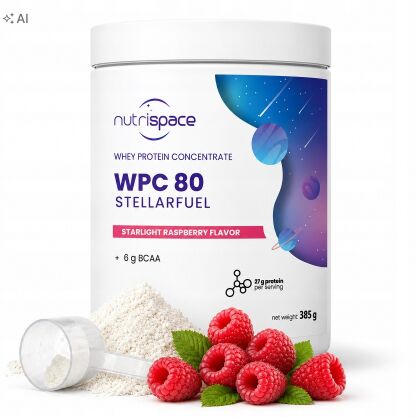 Białko WPC 80 Nutrispace Malina Koncentrat Białka Serwatki 385g BCAA