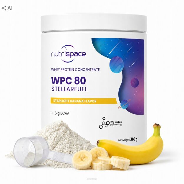 Białko WPC 80 Nutrispace Banan Koncentrat Białka Serwatki 385g BCAA