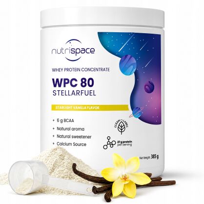 Białko WPC 80 nutrispace Wanilia Koncentrat Białka Serwatki 385g BCAA
