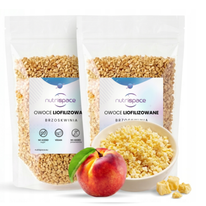 Owoce liofilizowane grys Brzoskwinia 150g zestaw 100g+50g do owsianki musli