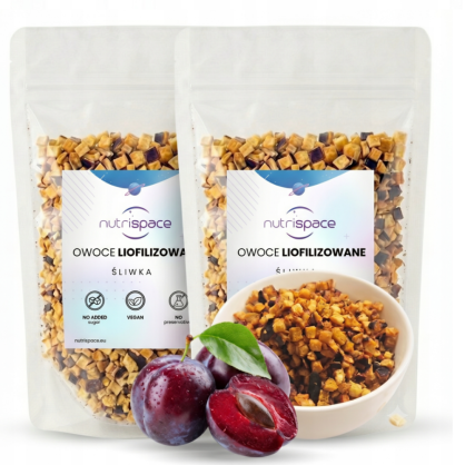 Owoce liofilizowane grys Śliwka 150g zestaw 100g+50g do owsianki deserów