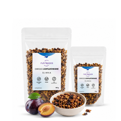 Owoce liofilizowane grys Śliwka 150g zestaw 100g+50g do owsianki deserów
