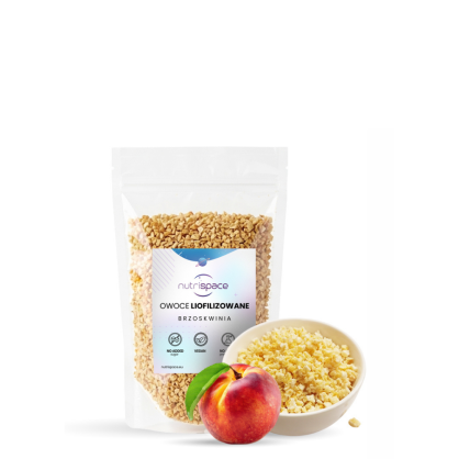 Brzoskwinia Liofilizowana Grys 0-6mm 100% Naturalne nutrispace 100g